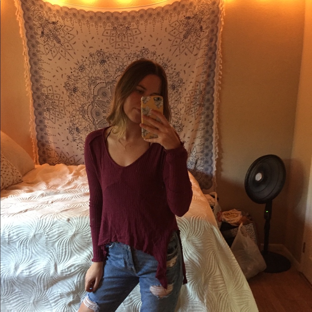 Red long sleeve sweater